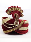 Cream And Red Safa Vol 2 Brocade With Velvet With Less Wedding Wear Mens Collection Safa 22